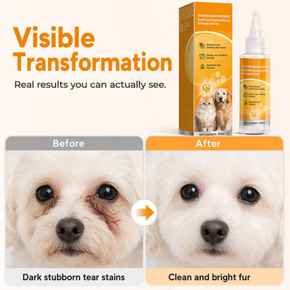 🐱 Wipe Away Crusty Eye Stains Safely!🐶Gentle Pet Eye Stain Remover Essence Nourishing Drops
