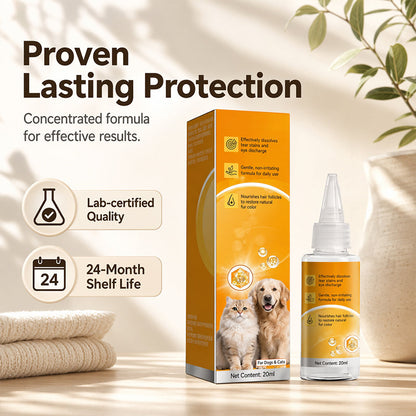 🐱 Wipe Away Crusty Eye Stains Safely!🐶Gentle Pet Eye Stain Remover Essence Nourishing Drops