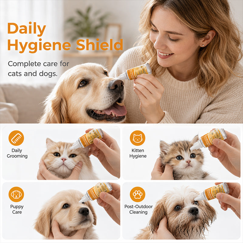 🐱 Wipe Away Crusty Eye Stains Safely!🐶Gentle Pet Eye Stain Remover Essence Nourishing Drops