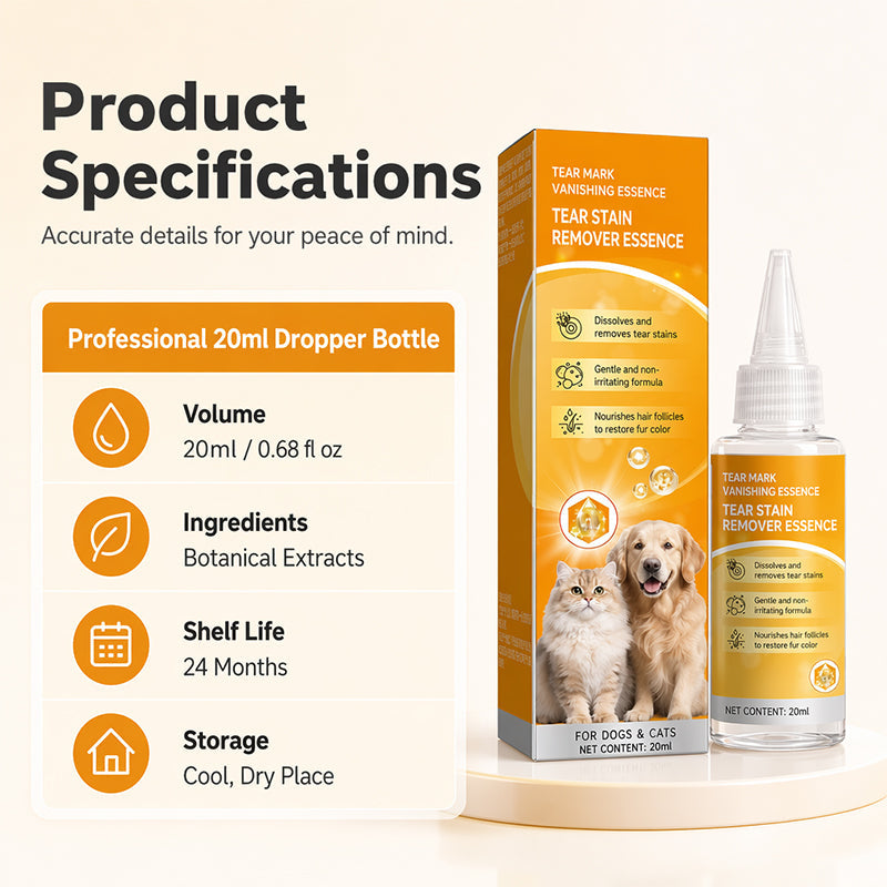 🐱 Wipe Away Crusty Eye Stains Safely!🐶Gentle Pet Eye Stain Remover Essence Nourishing Drops