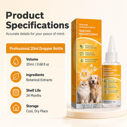 🐱 Wipe Away Crusty Eye Stains Safely!🐶Gentle Pet Eye Stain Remover Essence Nourishing Drops