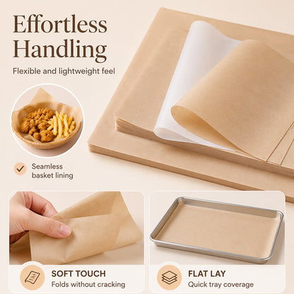 🍔 Grease-Free Food-Grade Greaseproof Paper Sheets 🍟 For Baking & Fried Food