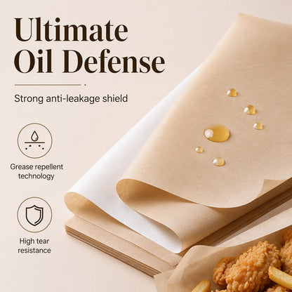 🍔 Grease-Free Food-Grade Greaseproof Paper Sheets 🍟 For Baking & Fried Food