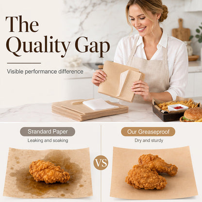 🍔 Grease-Free Food-Grade Greaseproof Paper Sheets 🍟 For Baking & Fried Food