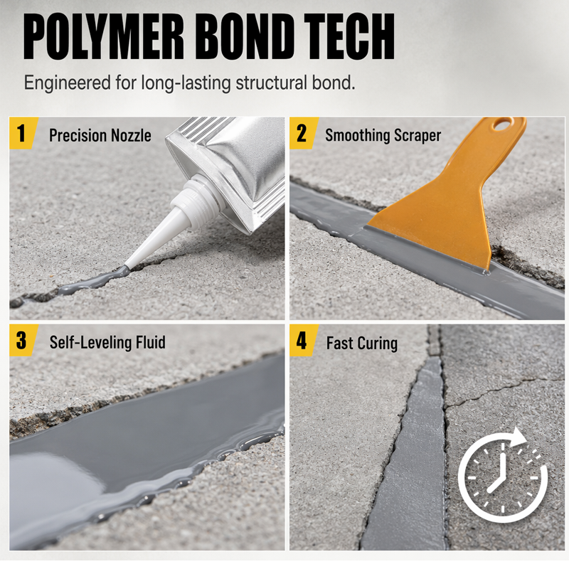 🧱 Fix Cracked Concrete & Stop Leaks Instantly! 💧Waterproof Concrete Crack Filler & Sealant
