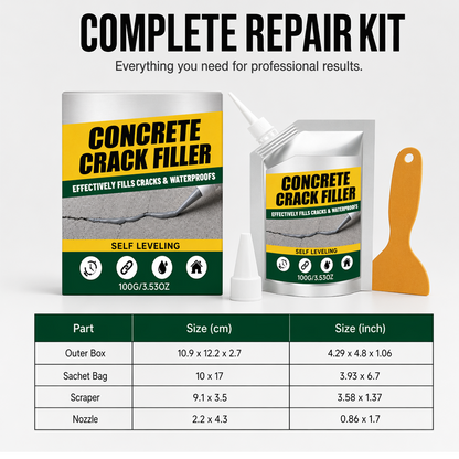 🧱 Fix Cracked Concrete & Stop Leaks Instantly! 💧Waterproof Concrete Crack Filler & Sealant
