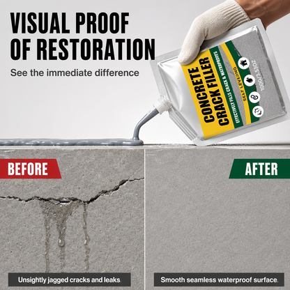 🧱 Fix Cracked Concrete & Stop Leaks Instantly! 💧Waterproof Concrete Crack Filler & Sealant