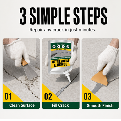 🧱 Fix Cracked Concrete & Stop Leaks Instantly! 💧Waterproof Concrete Crack Filler & Sealant