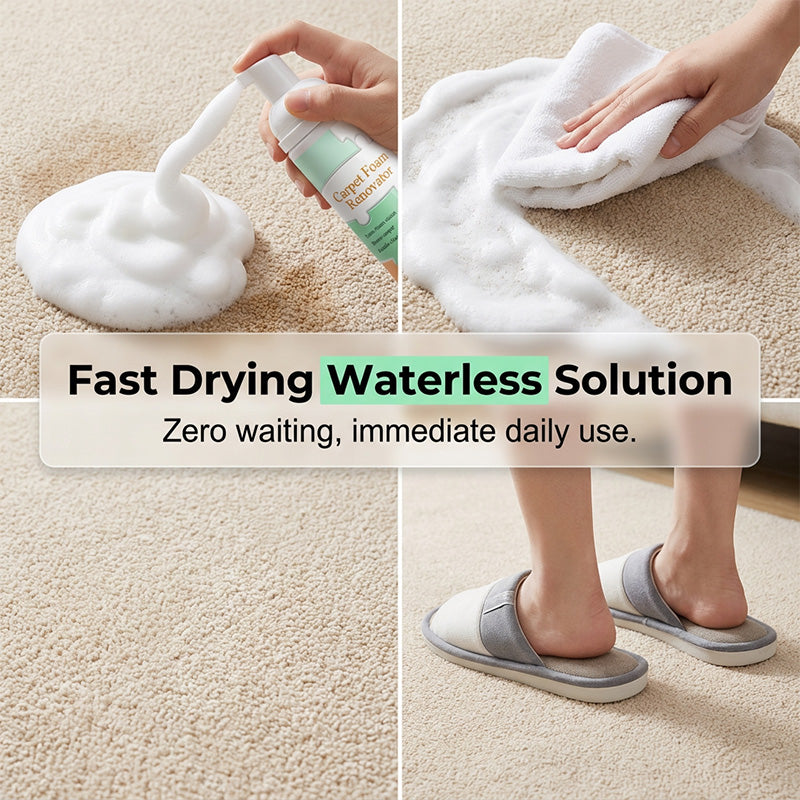 🎉 SPECIAL OFFER: BUY 2 GET 1 FREE! 🎁Waterless Carpet Foam Stain Remover with Towel