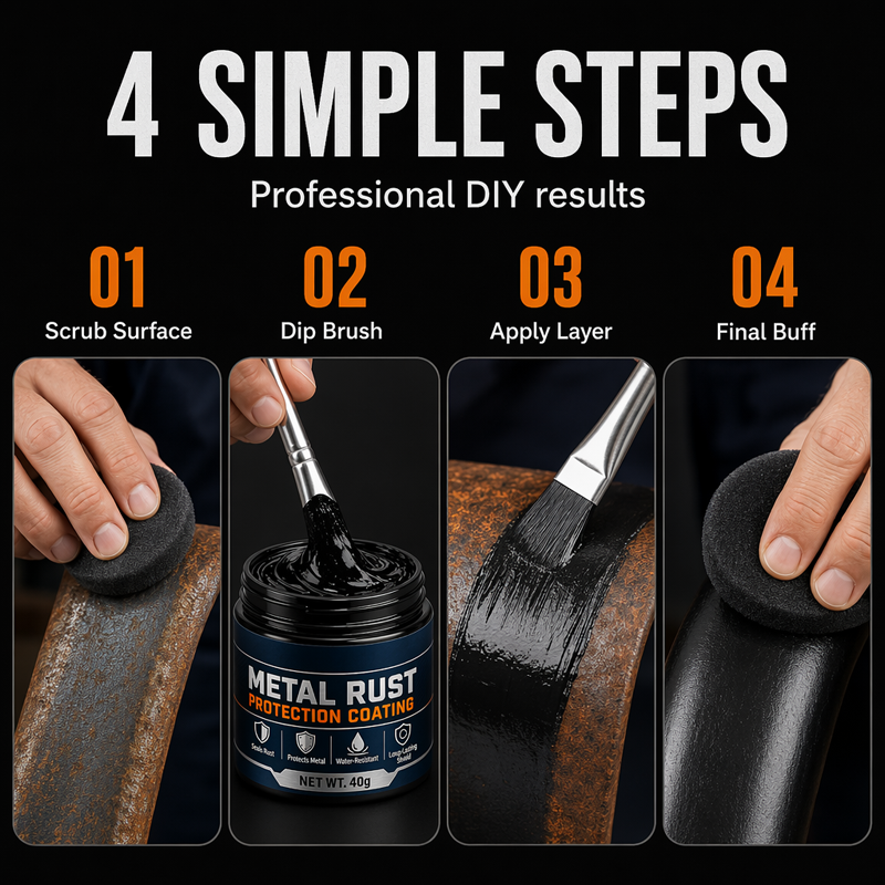 🥳2026 HOT SALE🥳🎉 50K+ SOLD! Metal Rust Protection Black Paste🏠 Make Old Rusty Metal Look Brand New Again!
