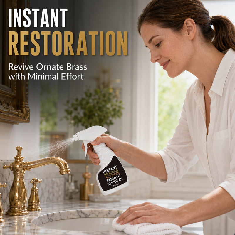 ✨Restore Tarnished Brass In Seconds! Instant Brass Tarnish Remover Spray, Fast Shine Renew