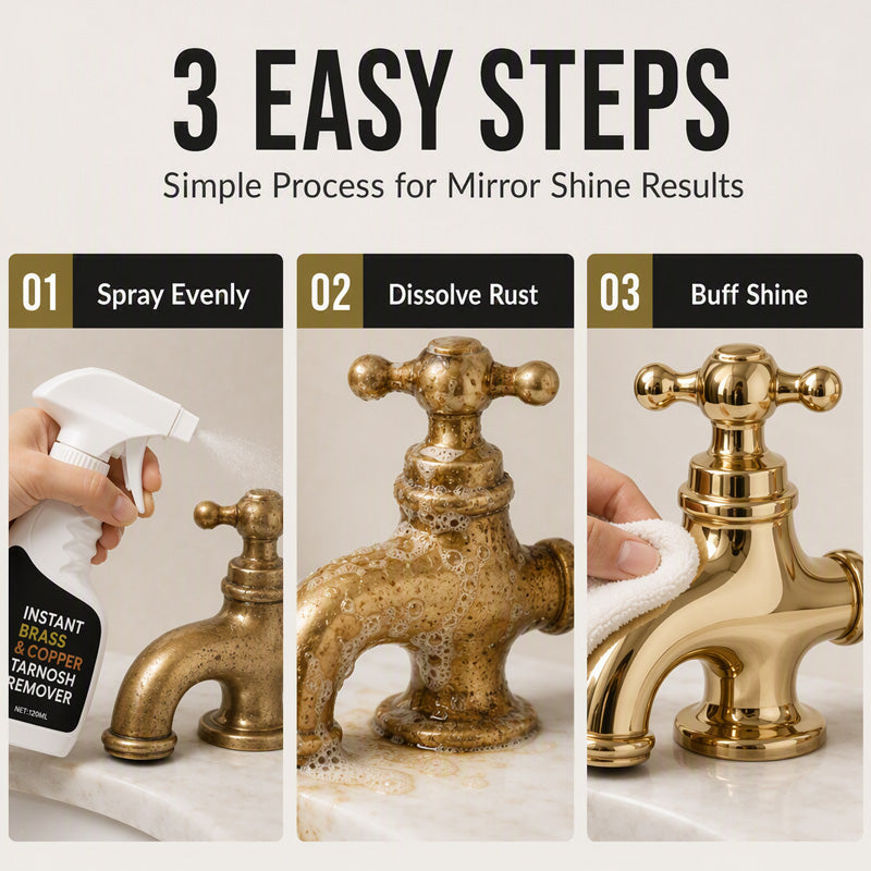 ✨Restore Tarnished Brass In Seconds! Instant Brass Tarnish Remover Spray, Fast Shine Renew