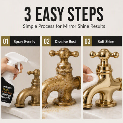 ✨Restore Tarnished Brass In Seconds! Instant Brass Tarnish Remover Spray, Fast Shine Renew