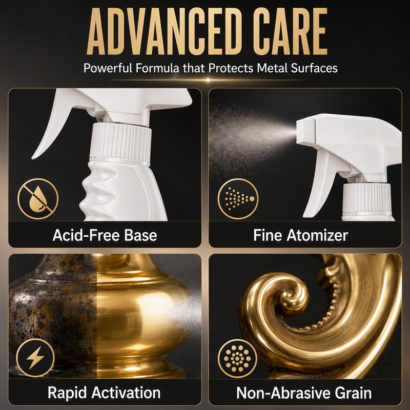 ✨Restore Tarnished Brass In Seconds! Instant Brass Tarnish Remover Spray, Fast Shine Renew