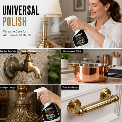 ✨Restore Tarnished Brass In Seconds! Instant Brass Tarnish Remover Spray, Fast Shine Renew