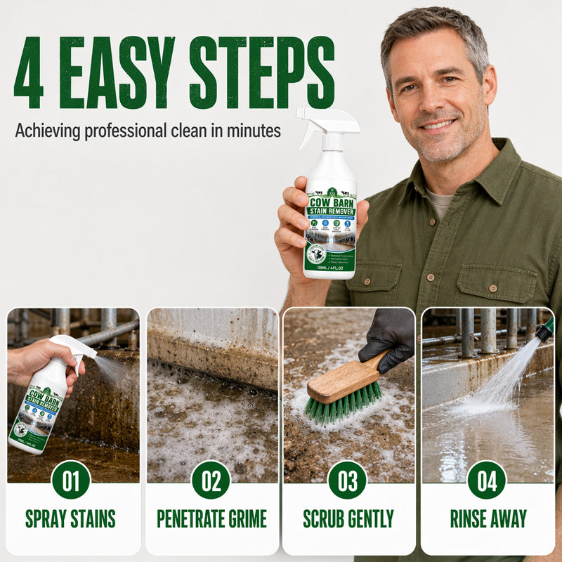 ⏰LIMITED TIME 49% OFF!🐄 Remove Tough Barn Stains & Dirt in Seconds! 🧹✨ Professional-Strength Farm Surface Cleaner!