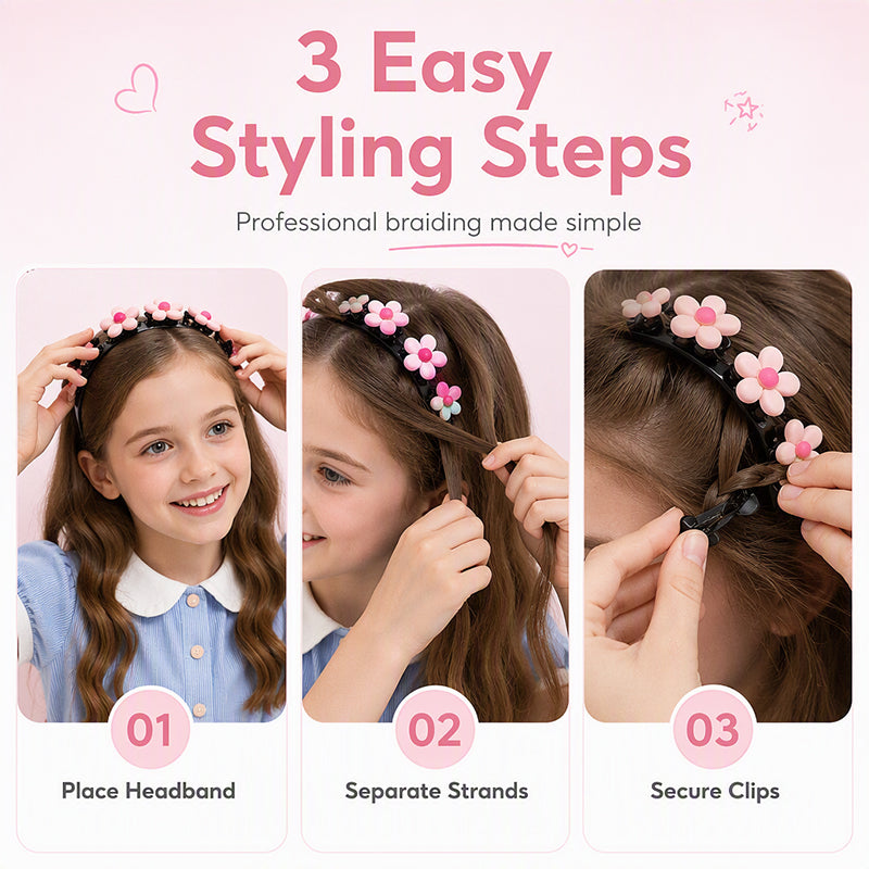 🌺 Kids Braided Hairpin – Easy 5‑min styling &🎀 cute cartoon designs ✨