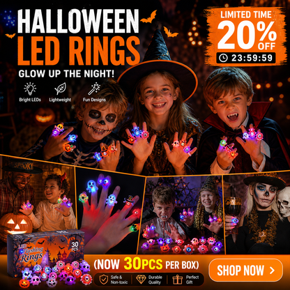 🔥🎃Spooky Season Hot Sale 49% OFF‼️✨LED Light Halloween Glowing Ring 💍|✨Best Candy Alternative! 👻