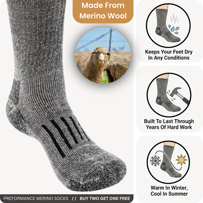 ⏰🔥Last Day 50% OFF! 🏠Premium Merino Wool Work & Outdoor Socks